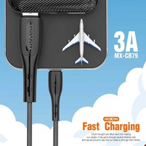کابل شارژ گوشی MicroUSB موکسوم مدل MX-CB79 طول 1 متر